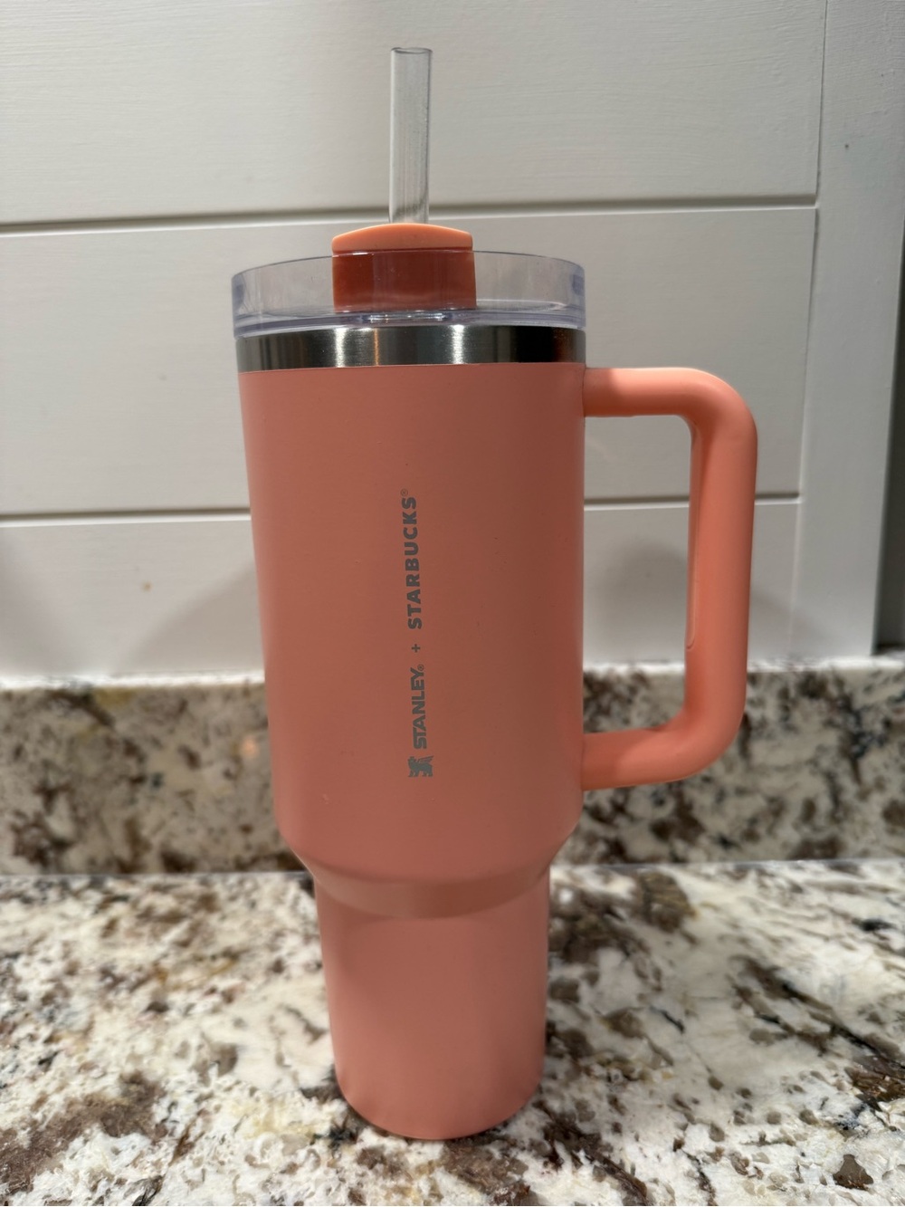Starbucks x Stanley collab- Coral Travel Mug with Handle